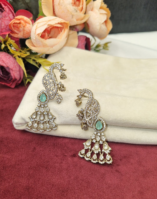 Heritage Peacock Cascade AD Earrings