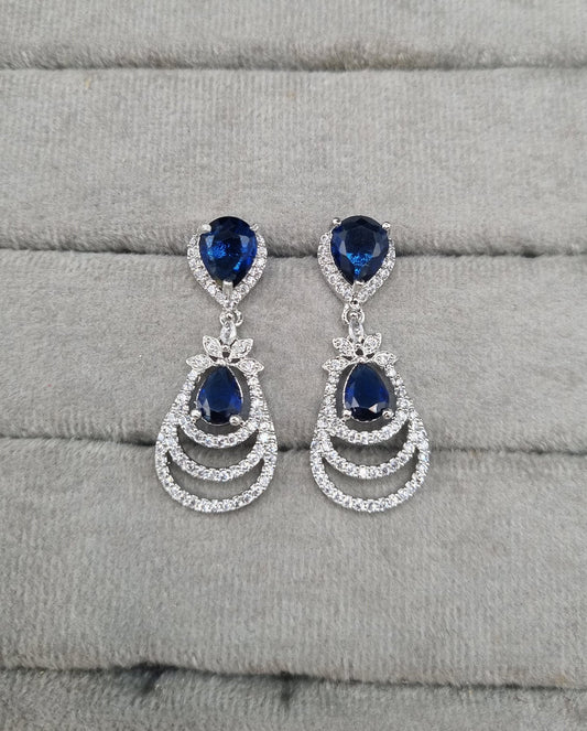 AD Cubic Zirconia Tiered Drop Earrings