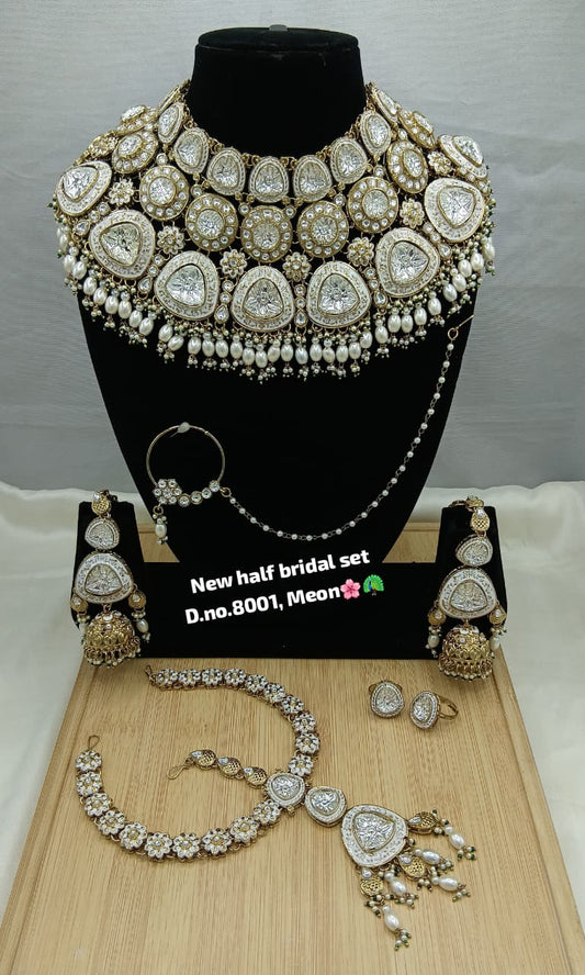 Pastel Firozi & Blush Pink Meenakari Half Bridal Set