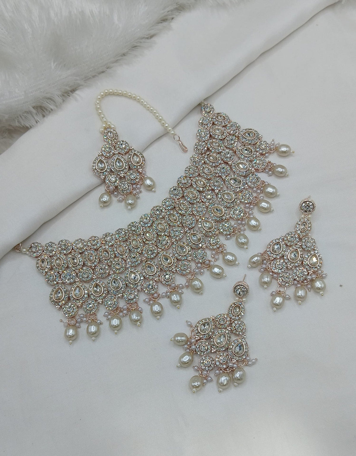 CHOKER NECKLACE EARRING JEWELLERY SET FOR WOMEN