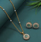 Elegant Kundan & Seed Pearl Pendant Set - Gold Plated Chain Necklace with Matching Stud Earrings