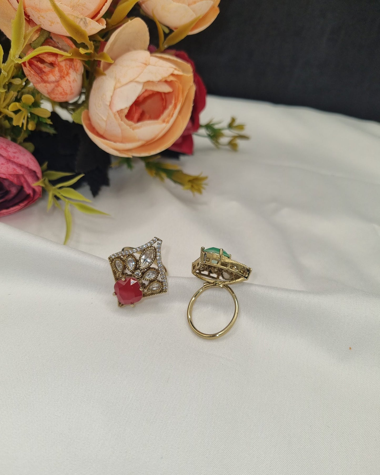 Majestic Heritage Square Kundan Ring