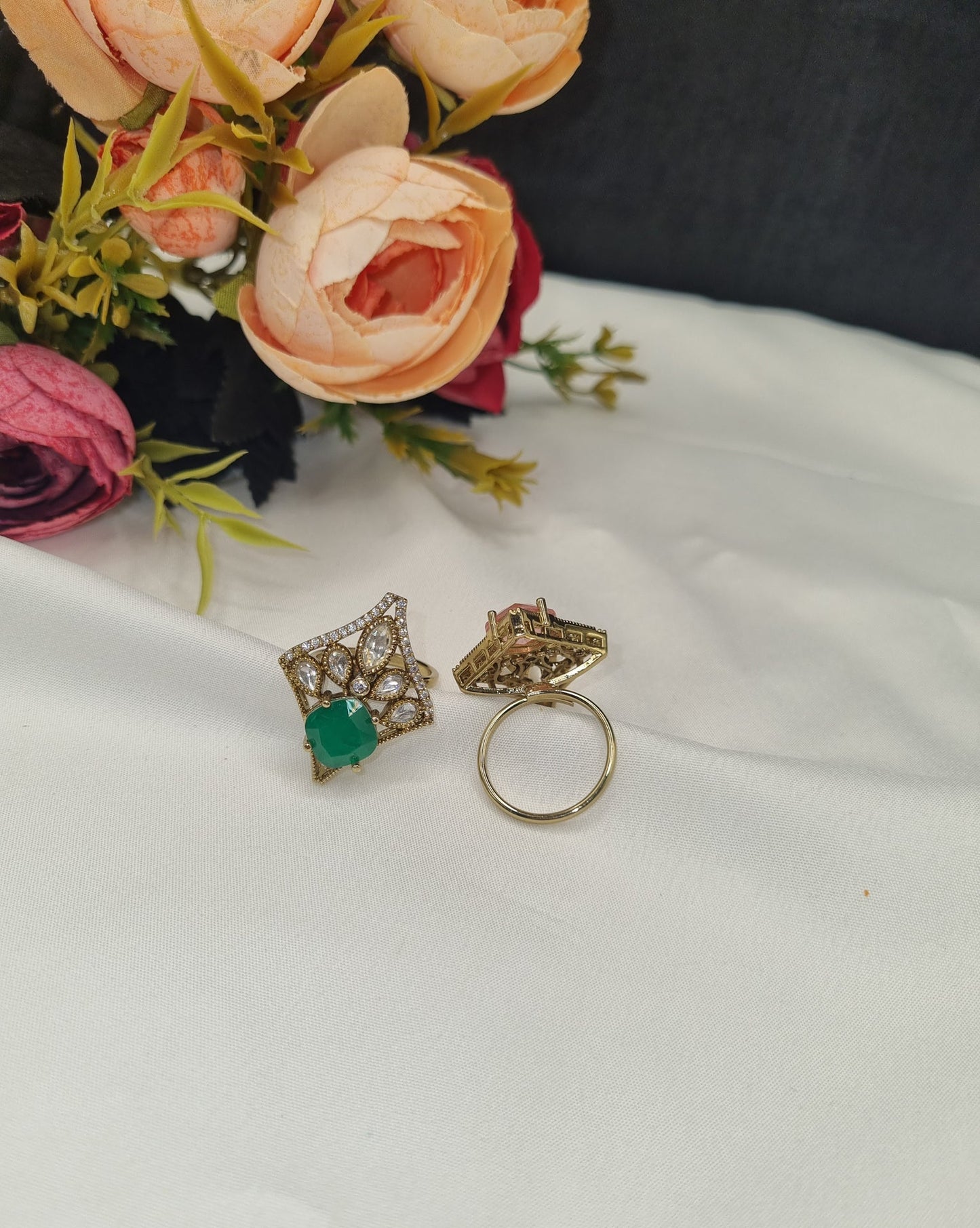 Majestic Heritage Square Kundan Ring