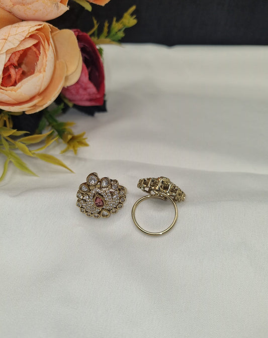 Majestic Tiara Kundan Ring