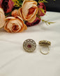 Floral Medallion Kundan Ring