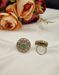 Floral Medallion Kundan Ring