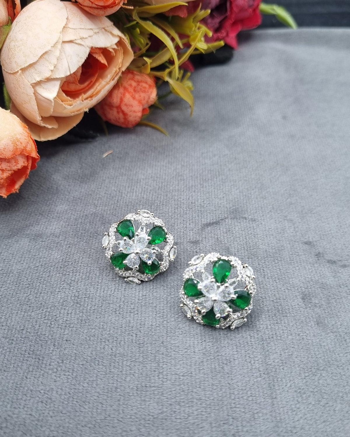 Round Halo AD Tops Earrings