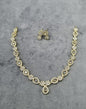Rhodium-Plated Pear-Drop & Floral Necklace Set