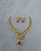 Ethereal Mint Gold-Plated AD Necklace Set