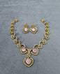 Elegant Gold-Tone Swirling Floral AD Necklace Set