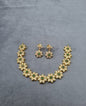 Sparkling Clear Stone Floral Link Necklace & Earrings