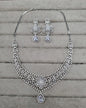 Floral Rani Pink Teardrop AD Necklace Set