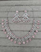 Regal Purple & AD Geometric Necklace Set