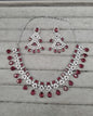 Regal Purple & AD Geometric Necklace Set