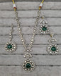 Handcrafted Emerald Green AD Long Necklace Set
