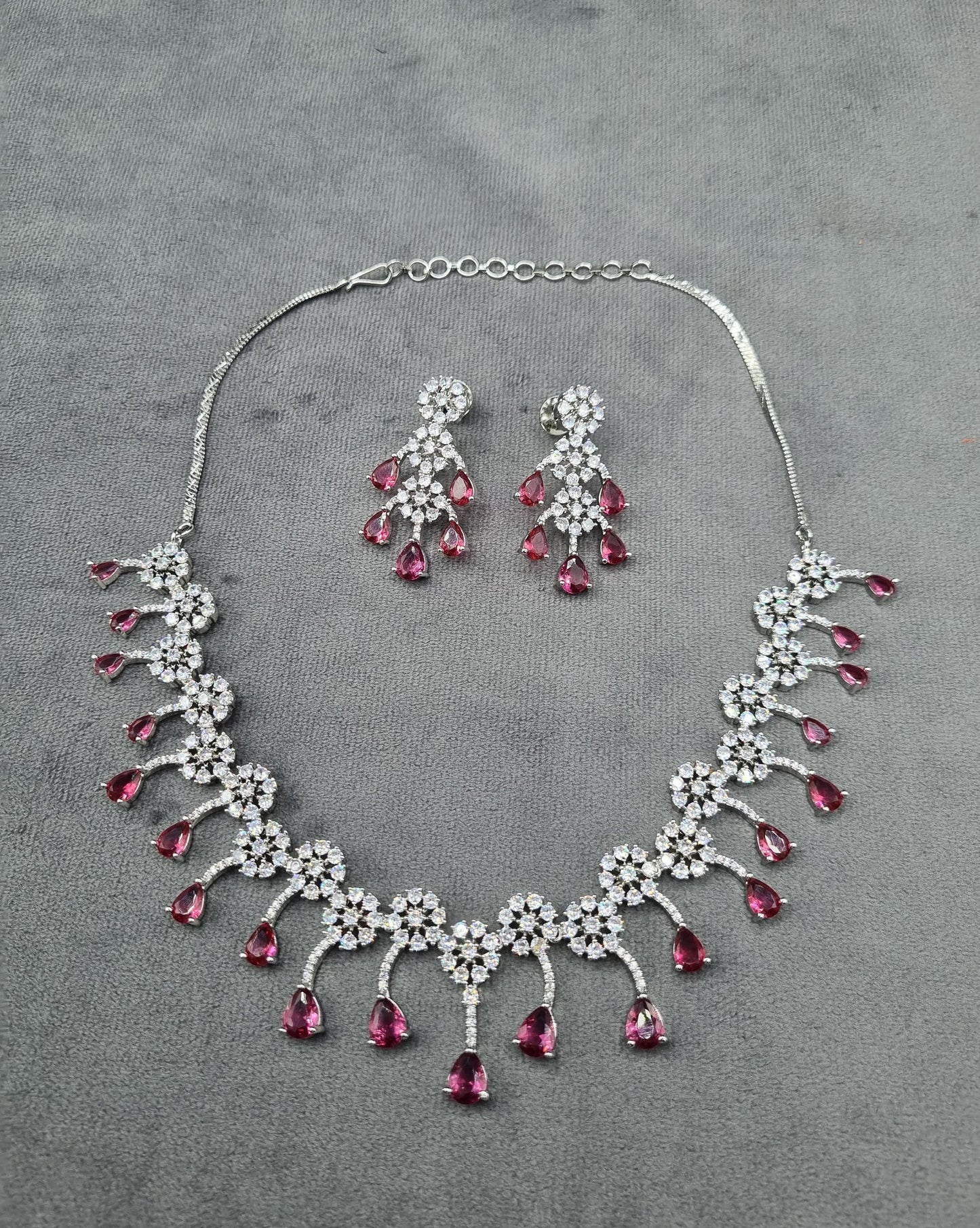 The Sapphire Radiance AD Necklace & Earring Set