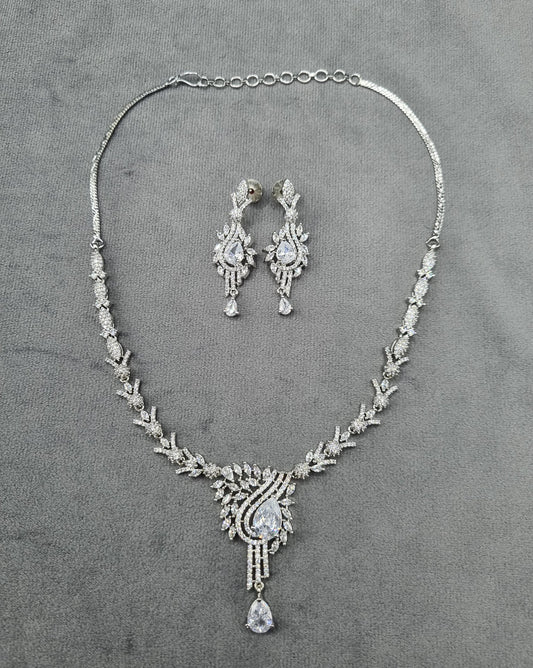 Imperial White American Diamond Teardrop Jewelry Set