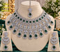 American Diamond Bridal Choker Necklace Set with Earrings & Maang Tikka