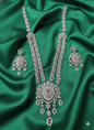 Majestic Sea Green & American Diamond Long Rani Haar Set