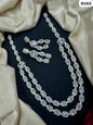 Emerald Green American Diamond Long Layered Necklace Set
