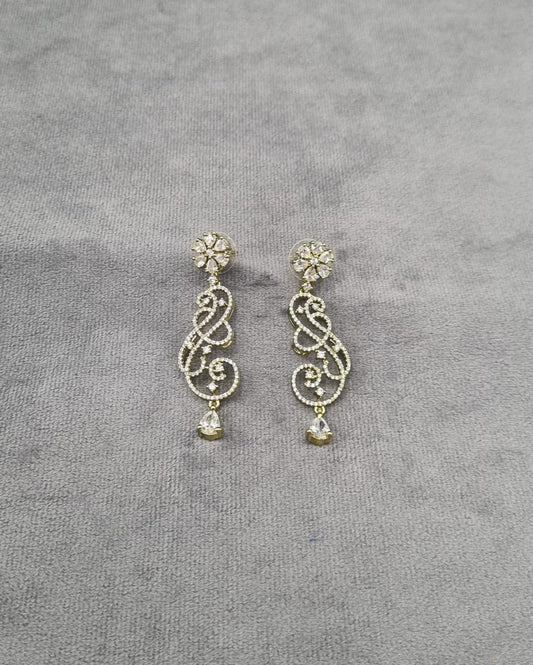Emerald Green Floral Vine Drop Earrings