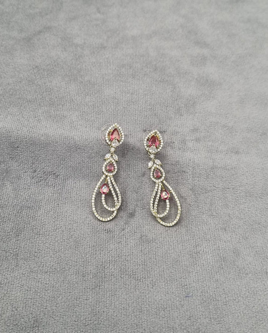 "Pink Petal" Double Teardrop Dangles