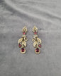 Emerald Green Floral Leaf Dangle Earrings