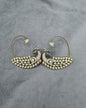 Ornate Peacock Ear Cuffs with Crystal Plumage