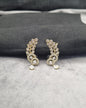 Sparkling White Zircon Leaf Ear Climber Earrings