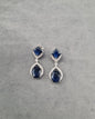 Oval Drop Earrings Silver Tone