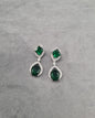 Oval Drop Earrings Silver Tone