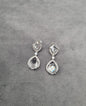 Oval Drop Earrings Silver Tone