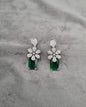 Silver Tone Floral Statement Dangles