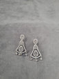 Silver Tone Art Deco Statement Dangles
