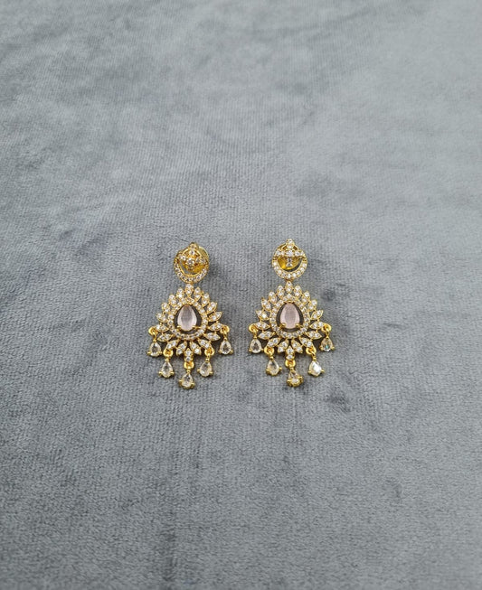 Blush Pink Teardrop Chandelier Drops Earrings