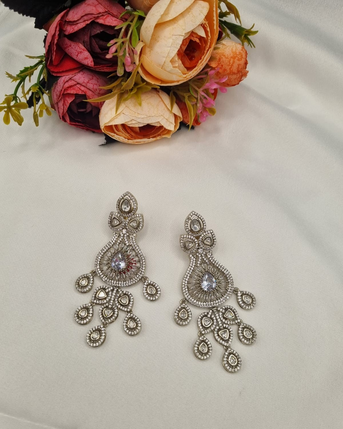 Ornate Vintage Style AD Earrings