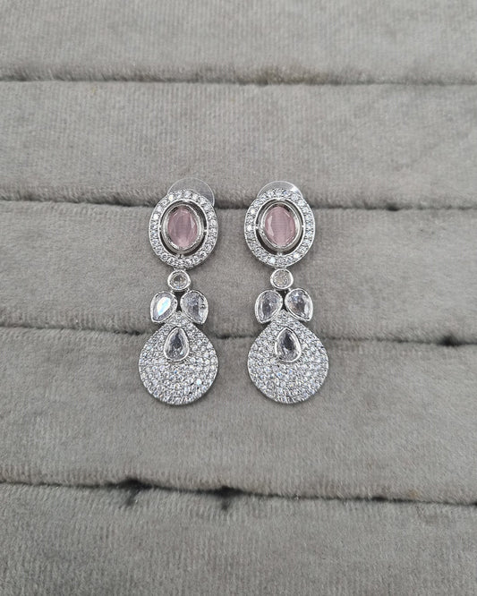 Pavé Teardrop American Diamond Drop Earrings