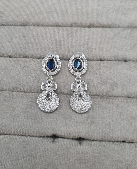 Pavé Teardrop American Diamond Drop Earrings