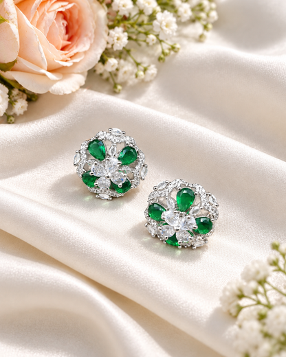 Round Halo AD Tops Earrings