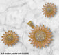 AD Gold Plated Floral Pendant Set & Matching Earrings For Woman
