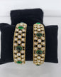 Pastel Mint & Pink Dual Kundan Bangles Set