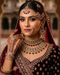 Grand Antique Stone-Studded Bridal Set with Jhumkas & Hathphool