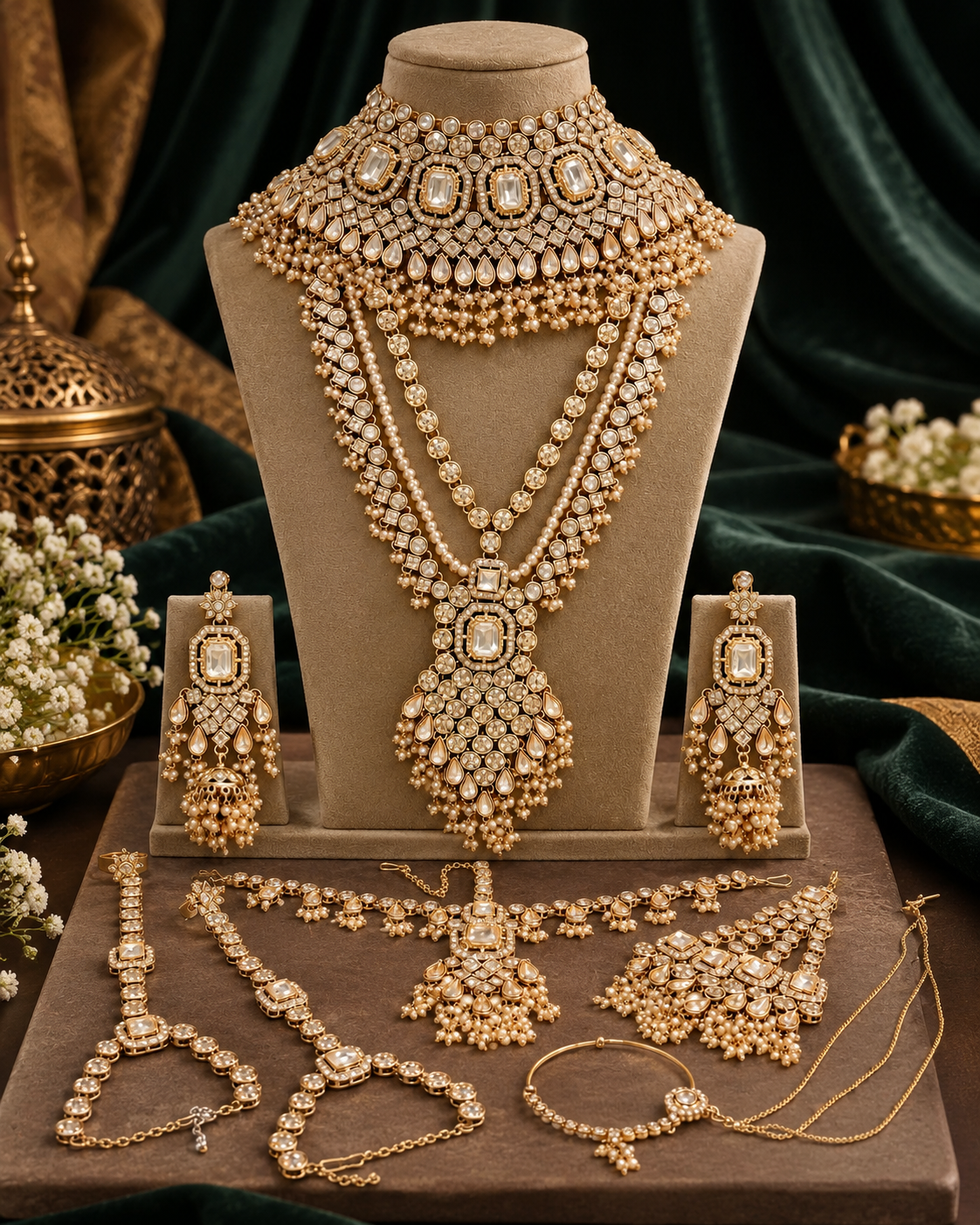 Royal Shadow Work Full Bridal Jewellery Set