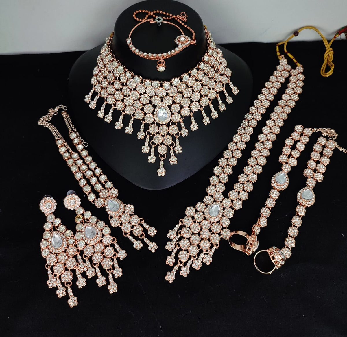 Grand Stone-Studded Bridal Dulhan Set with Statement Choker and Rani Haar