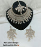 Mint Blue & Peach Pink Patwa Choker Jewellery Set