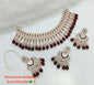 Rose Gold Patwa Choker Set with Lustrous Pearl Droplets