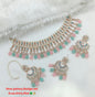 Rose Gold Patwa Choker Set with Lustrous Pearl Droplets