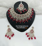 Deep Maroon Gold Patwa Choker Set with Maang Tikka