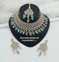 Pastel Pink Droplets Studded Rose Gold Choker Set