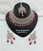 Pastel Pink Droplets Studded Rose Gold Choker Set